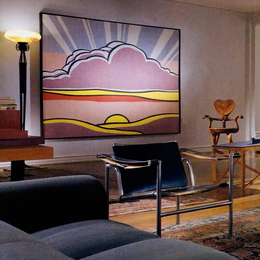 Roy Lichtenstein's 'Sinking Sun' (1964) in the Manhattan home of Joseph and Ursula Helman